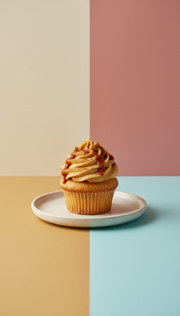 Honey gold caramel swirl cupcake