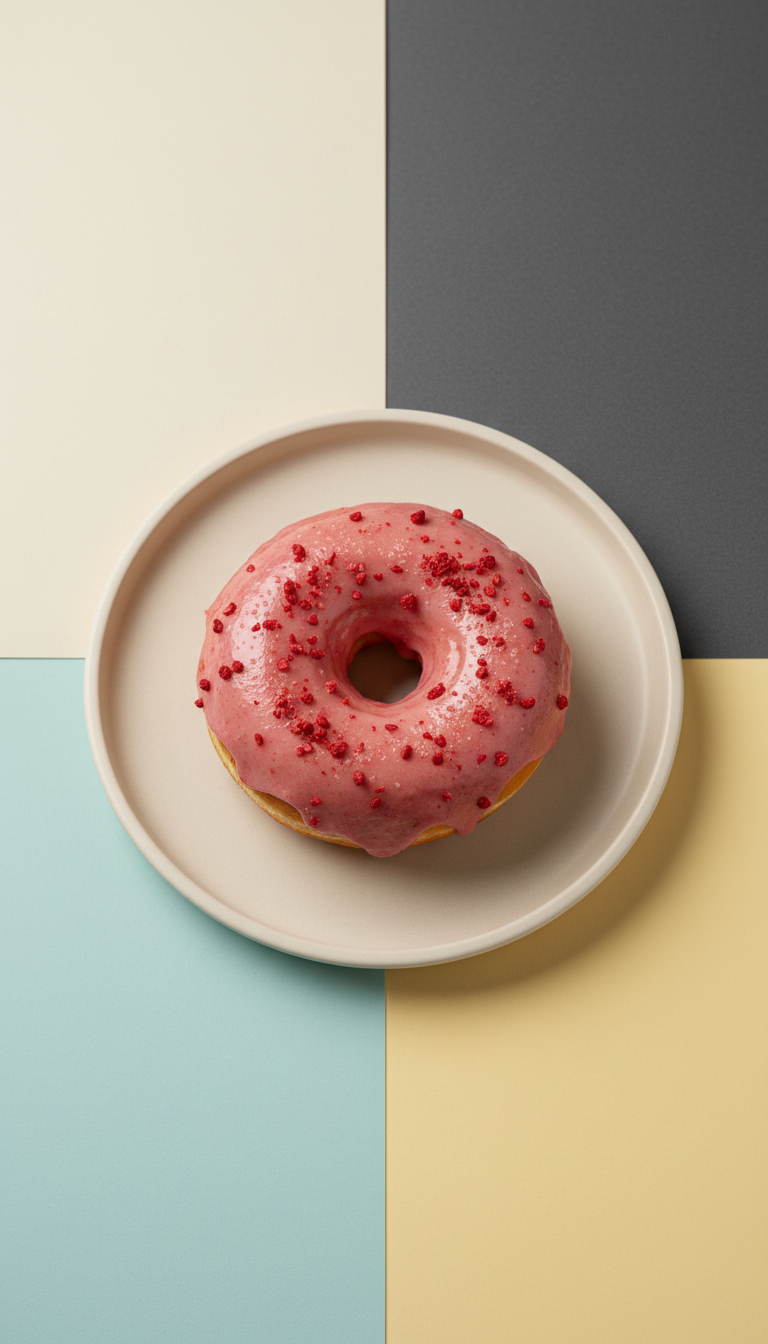 Classic raspberry glazed donut