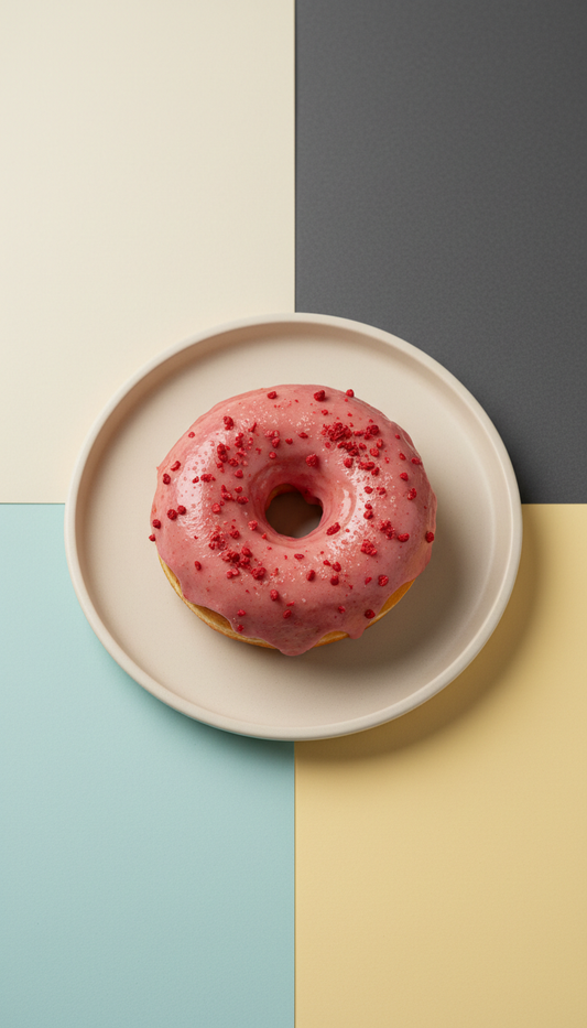 Classic raspberry glazed donut